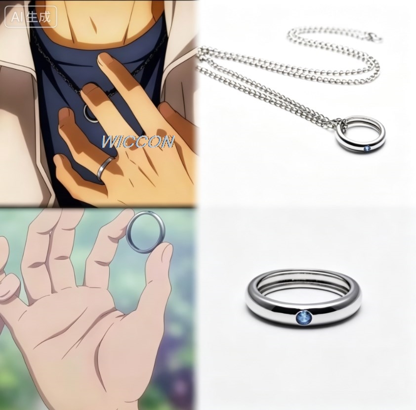 Men'S Accessories Rings - Pierścionki z postaciami z anime, naszyjnik