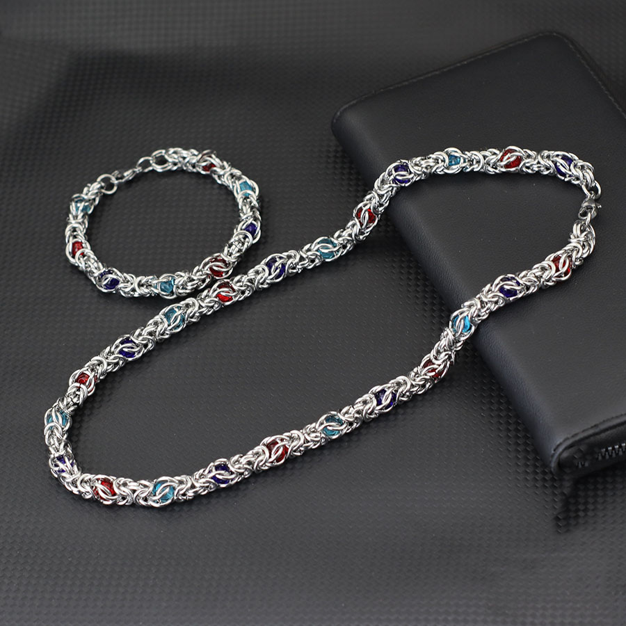 Men Accessories Unique - Unikatowy Zestaw Naszyjnik i Bransoletka Motocyklowa