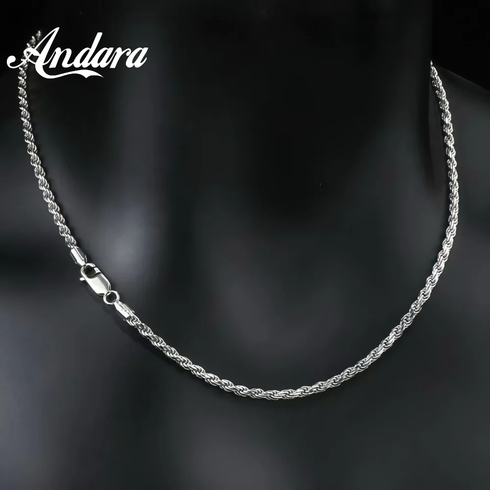 Men Accessories Singapore - Męski naszyjnik hip-hopowy z łańcuszkiem skręconym