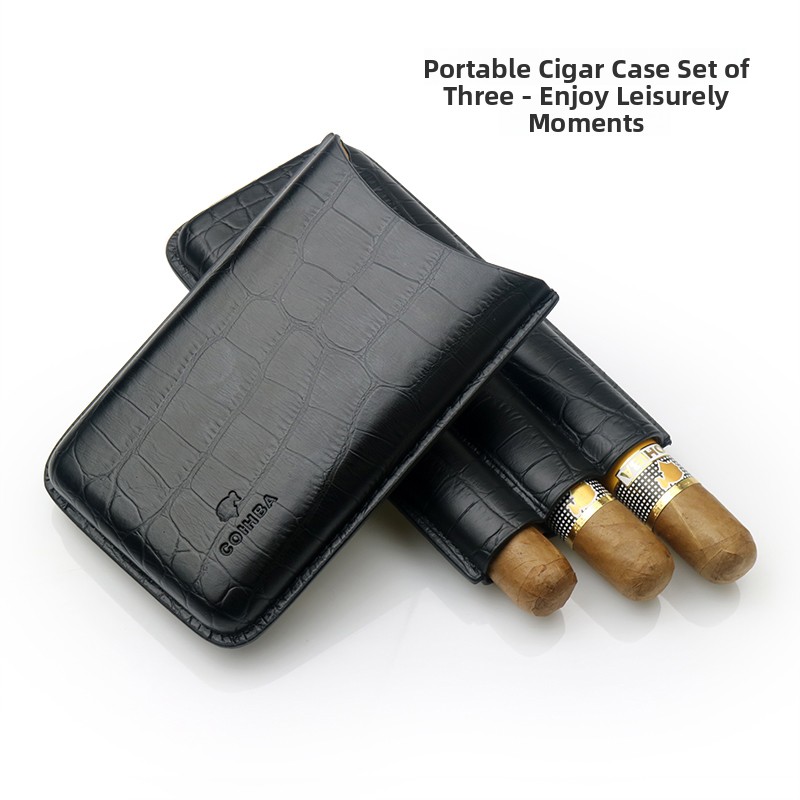 Przenośny zestaw 2 skórzanych  – Cigar Cutter Set recenzja i cena