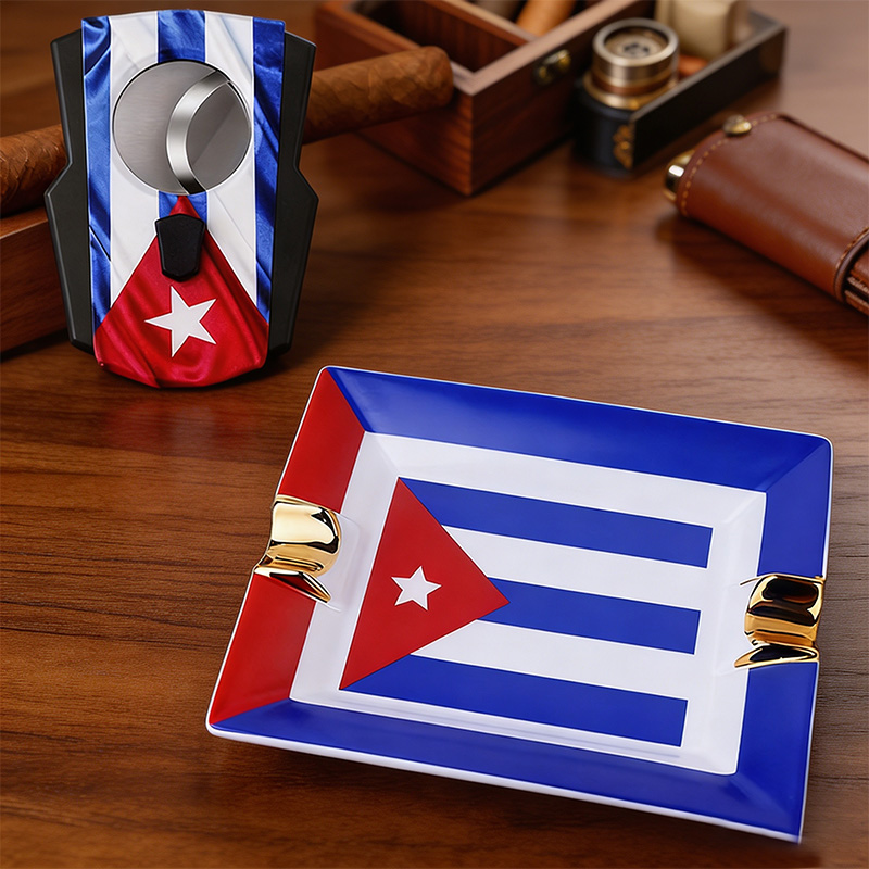 Zestaw do cygar z flagą Kuby,  – Cigar Cutter Set recenzja i cena