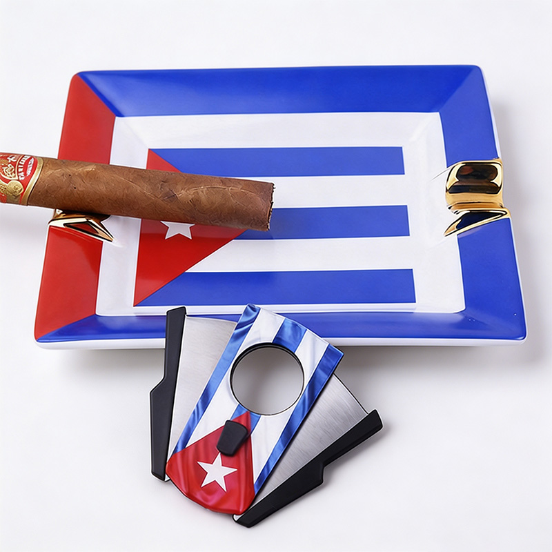 Zestaw do cygar z flagą Kuby,  – Cigar Cutter Set recenzja i cena