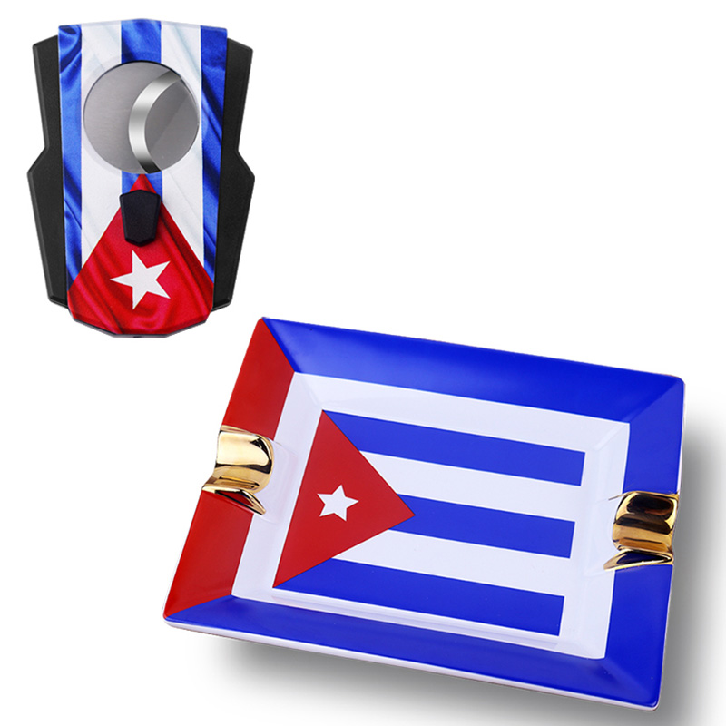 Zestaw do cygar z flagą Kuby,  – Cigar Cutter Set recenzja i cena