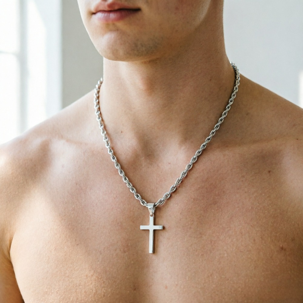 Nowy modny naszyjnik z krzyżyk – Men Accessories Singapore recenzja i cena
