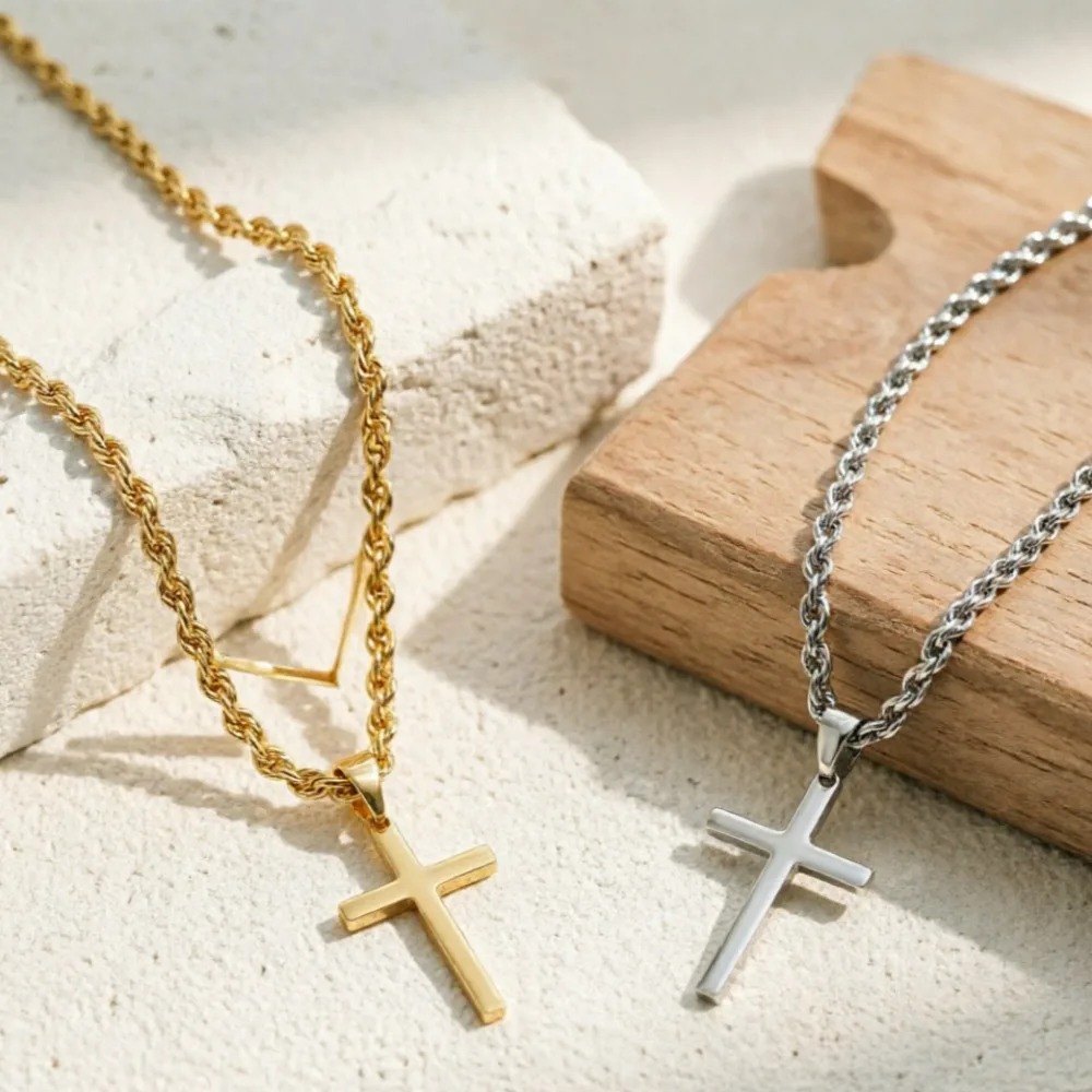 Nowy modny naszyjnik z krzyżyk – Men Accessories Singapore recenzja i cena