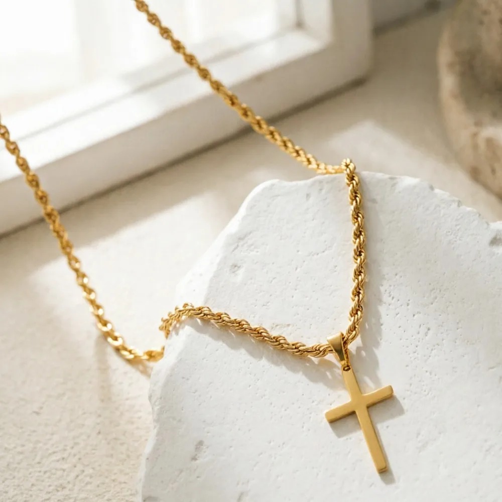Nowy modny naszyjnik z krzyżyk – Men Accessories Singapore recenzja i cena